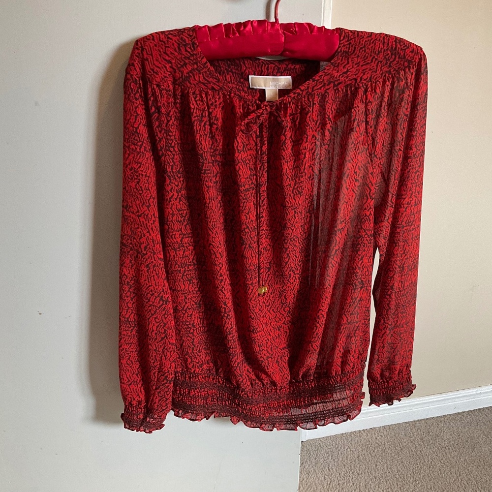 Micheal Kors Women’s Blouse red and black colour size large.
